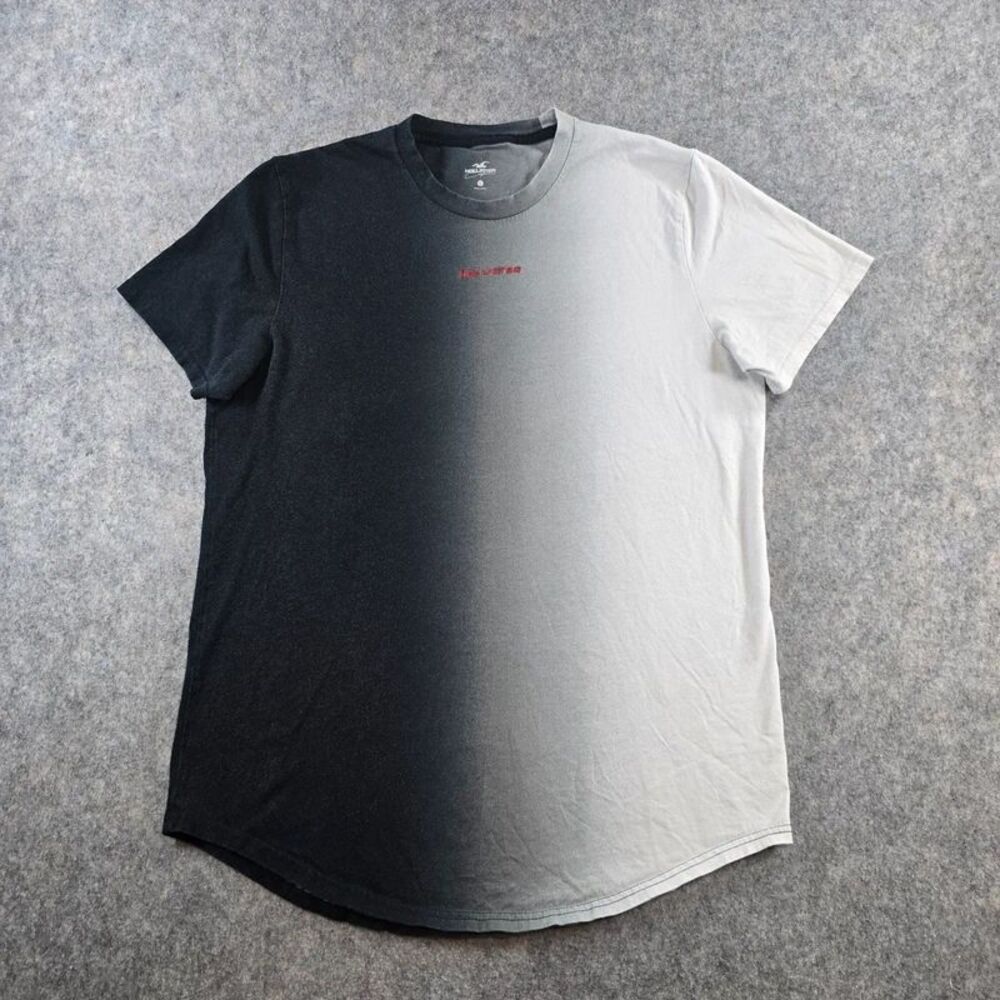 Hollister Youth Size Large T-shirt Vertical Black to White Ombre *Flaw*